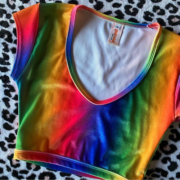 J Valentine Rainbow Velvet Crop Top 🍭 Dollskill festival rave - Picture 9 of 11